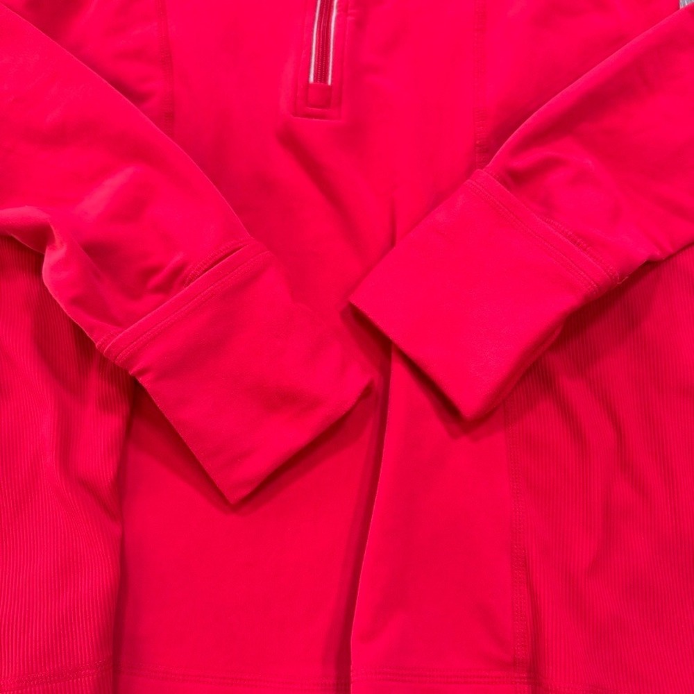 Lululemon Run For It Pullover Women 8 Currant Red Cross Train Pony Tail Hood - Picture 13 of 14